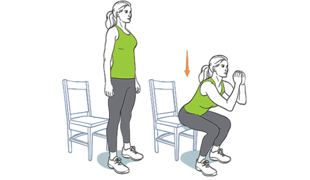 squats to chair