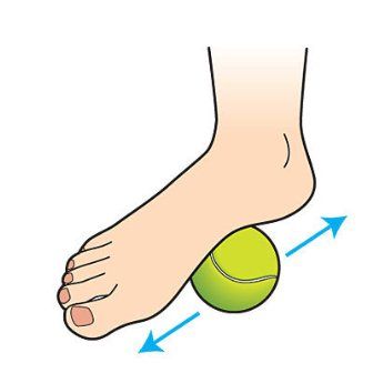 pijat telapak kaki dengan bola tenis