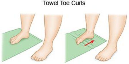 toe curling dengan handuk