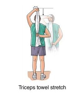 triceps towel stretch